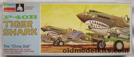 Monogram 1/48 P-40B Tiger Shark - The China Doll - Chinese/USAF/RAF Blue Box Issue, 6803 plastic model kit